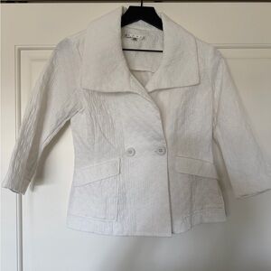 CAbi White Textured Blazer